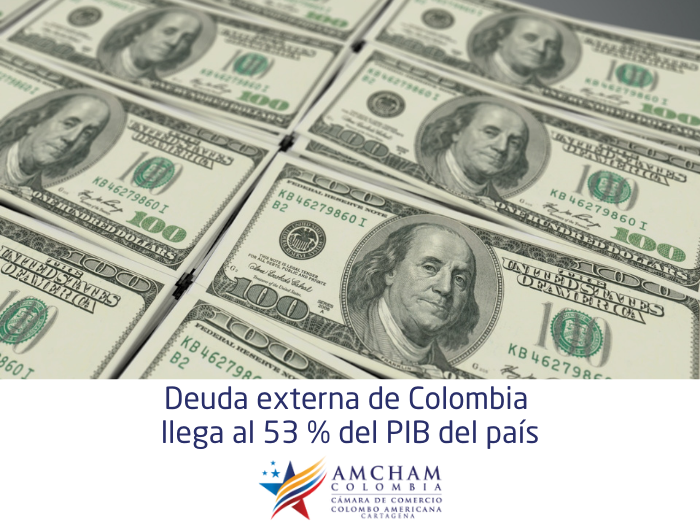 Deuda externa de Colombia llega al 53 % del PIB del país