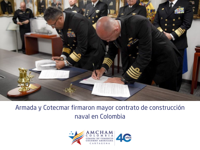Armada y Cotecmar firmaron mayor contrato de construcción naval en Colombia
