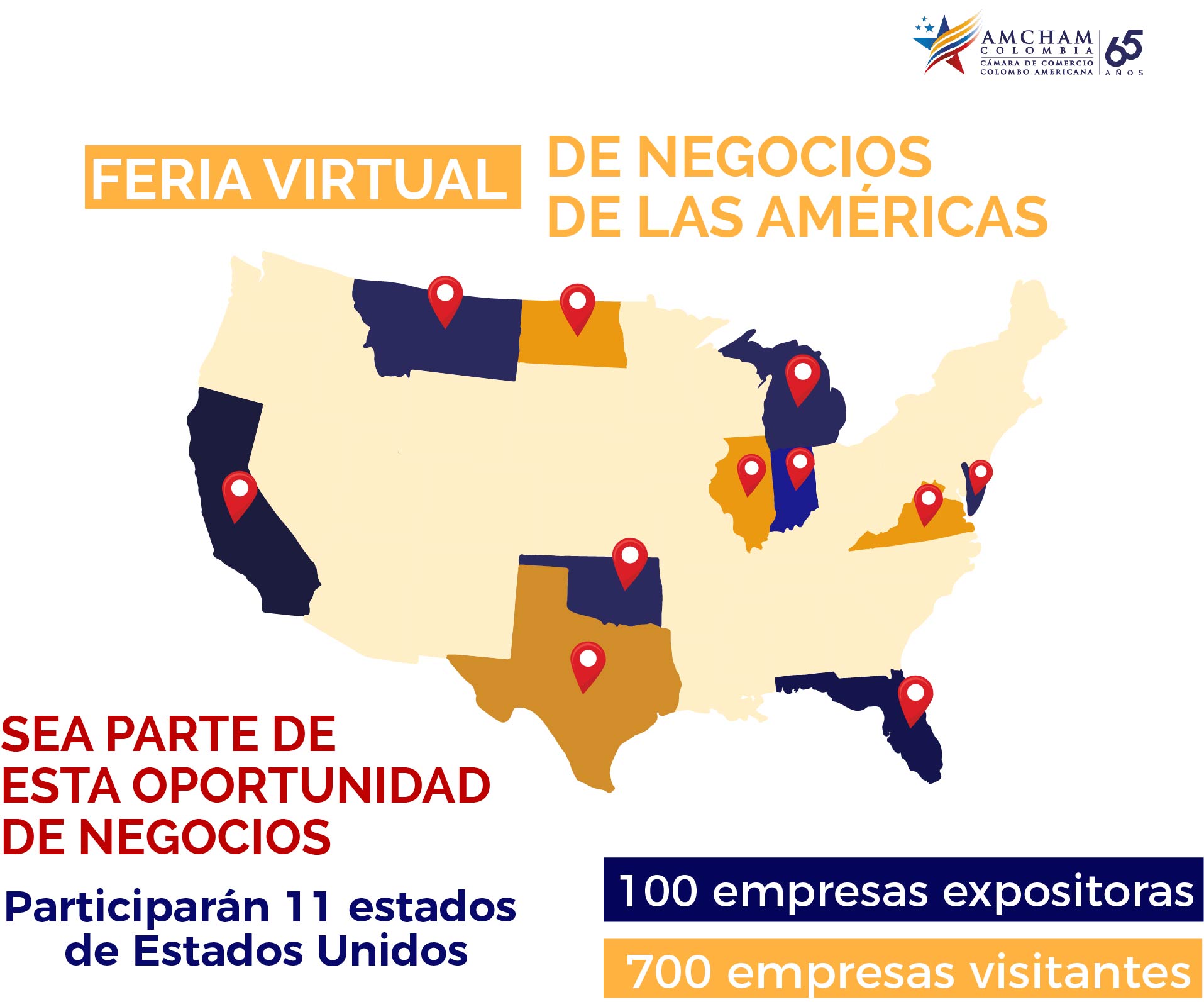 Empresas de 11 estados de EEUU en Feria Virtual de Negocios AmCham Colombia